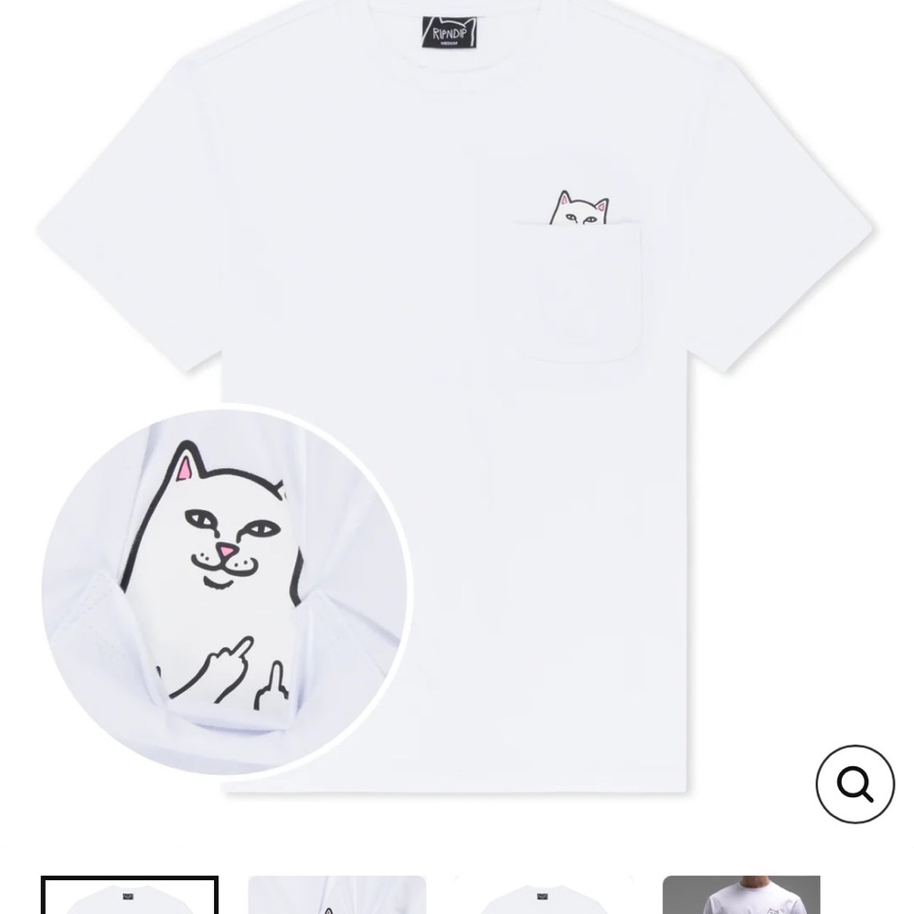 Ripndip White Cat Pocket Tee